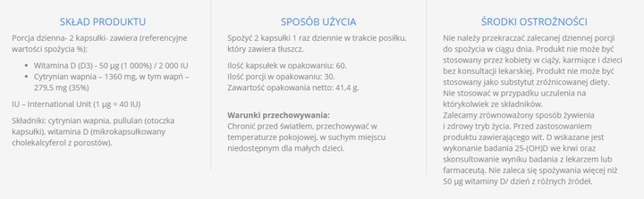 Bicaps Calcium D3 wapno FORMEDS 60 kapsułek