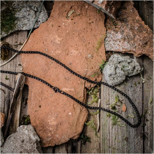 Łańcuszek damski oczkowy splot Ankier czarny