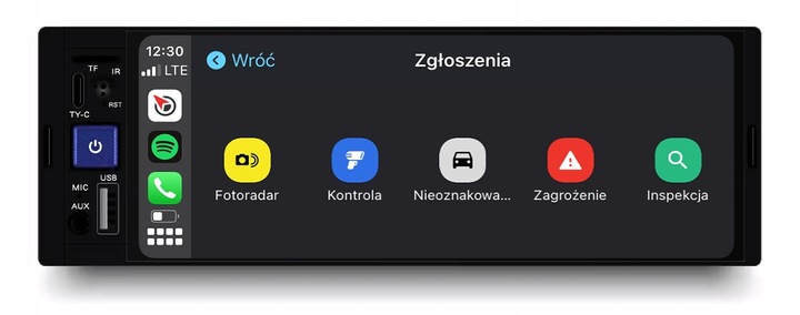 RADIO NAWIGACJA 1DIN CARPLAY ANDROID AUTO MAPY BLUETOOTH AUX
