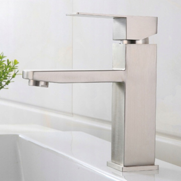 BATERIA ŁAZIENKOWA STOJĄCA UMYWALKOWA KRAN DO UMYWALKI ZLEWU CHROMOWA NISKA