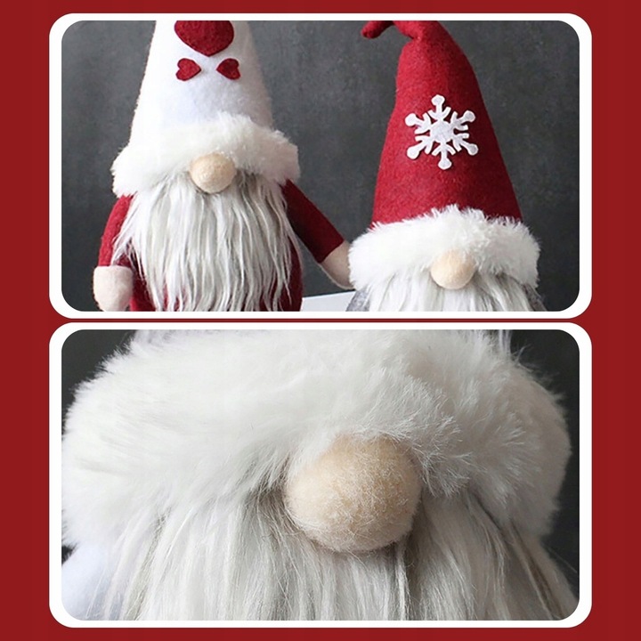 SKRZATY POD CHOINKĘ ŚWIĄTECZNE KRASNALE GNOMY OZDOBA NA ŚWIĘTA 2SZT KOMPLET
