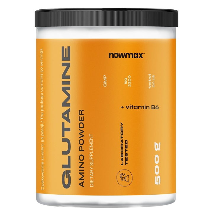 nowmax L-GLUTAMINE 500 g GLUTAMINA TAURYNA AMINO