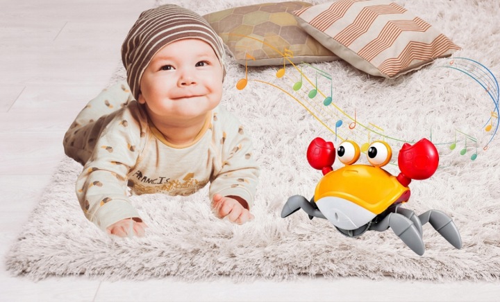 UCIEKAJĄCY PEŁZAJĄCY KRAB CHODZĄCY ZABAWKA INTERAKTYWNA dla DZIECKA LED XL