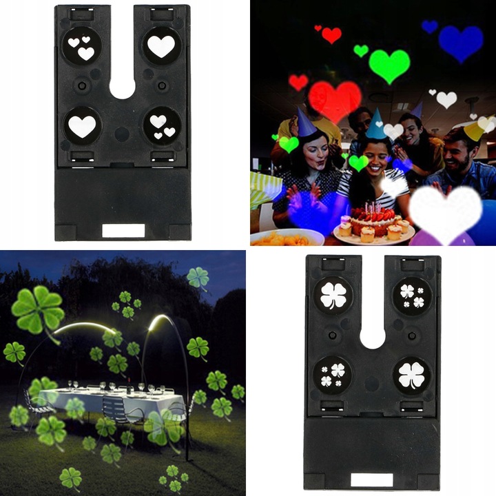 Projektor LASEROWY + świąteczny LED reflektor RZUTNIK 12 KART 6W 48 WZORÓW