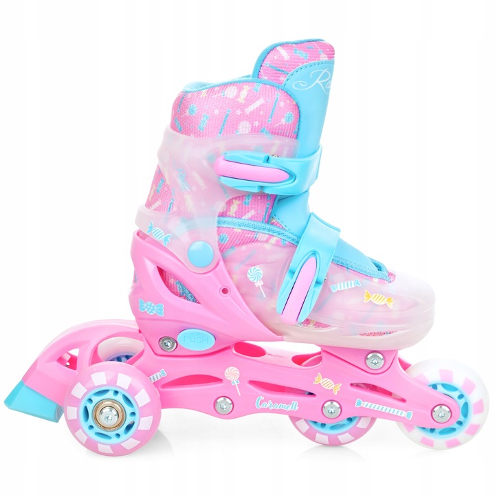 Rolki Wrotki Regulowane 3w1 RAVEN Caramell 26-29 Kółko LED