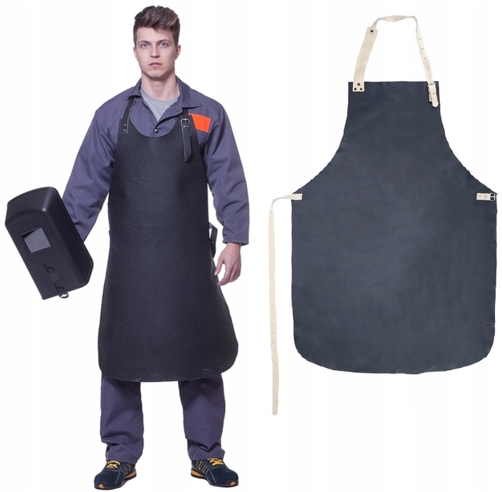 Lekki Fartuch Spawalniczy Skórzany Ochronny Dla Spawacza Trudnopalny 72x122