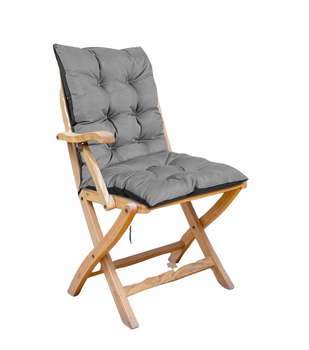 Poduszki na krzesła ogrodowe Poduszka na Krzesło Ogrodowe 80x50 cm szara