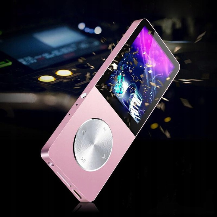 Odtwarzacz MP4 T1 8GB głośnik microSD MP3 różowy