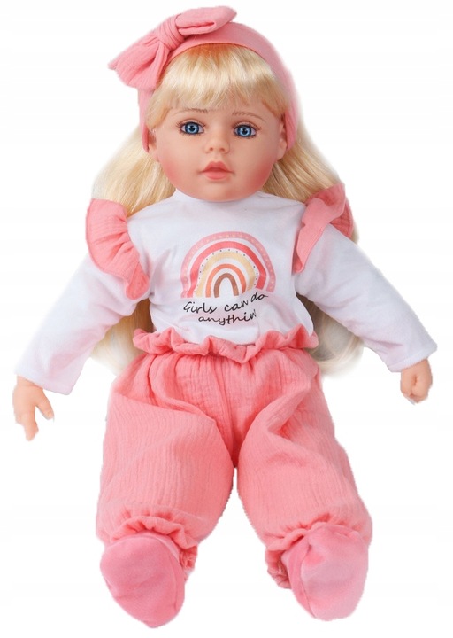 Lalka bobas jak żywa duża 56cm lalki interaktywna mówi śpiewa 2języki uczy