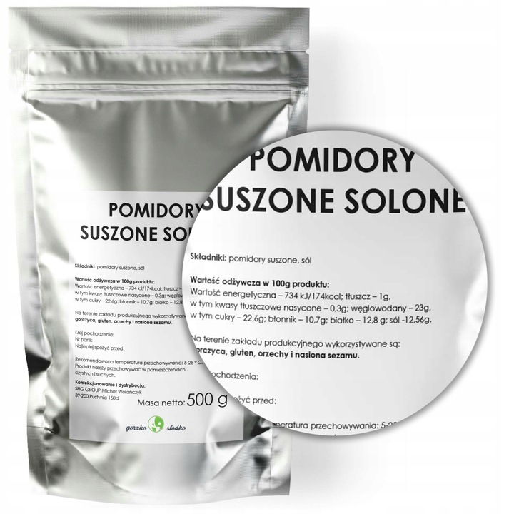 POMIDORY SUSZONE solone suszone na słońcu 500g