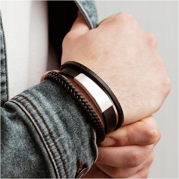 Bransoletka dla Syna z grawerem Prezent na Dzień Dziecka pleciona BLINGART