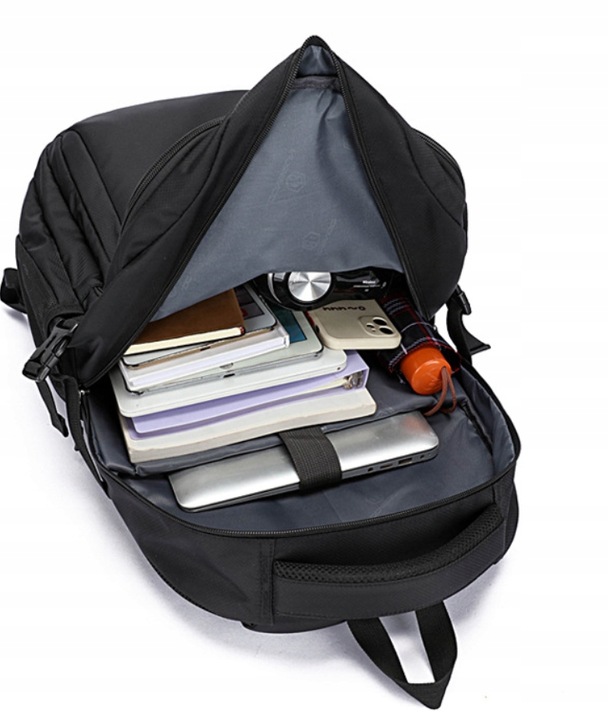 Plecak szkolny wielokomorowy czarny