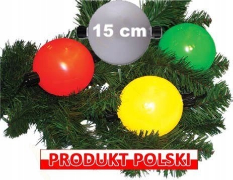 LAMPKI CHOINKOWE LED-12 DUŻE KULE ZEWNĘTRZNE MIX