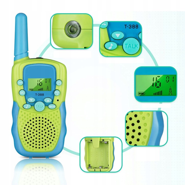ZESTAW WALKIE TALKIE DLA DZIECI 2 SZT ŁOKI TOKI KRÓTKOFALÓWKI DUŻY ZASIĘG