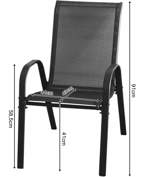 Krzesła Ogrodowe Komplet 4 szt. Na Balkon Taras Działkę Mocne do 150 KG -