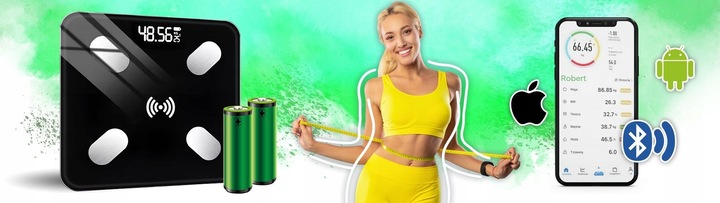 WAGA ŁAZIENKOWA ELEKTRONICZNA ANALITYCZNA BLUETOOTH DOKŁADNA SMART 25W1