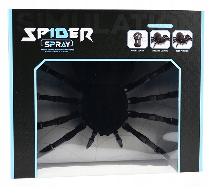 PAJĄK STEROWANY ROZPYLA MGŁĘ LED PILOT R/C 30cm CZARNY