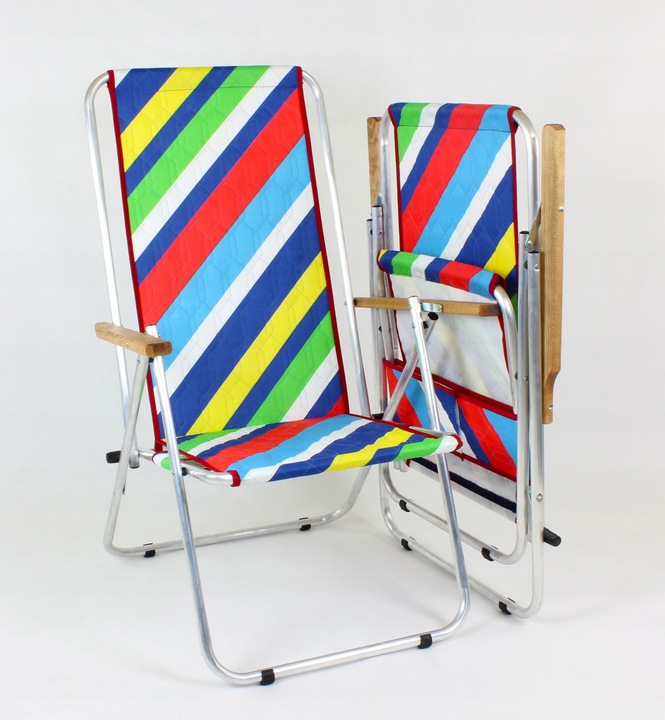 Leżak - krzesło plażowe, składane, turystyczne, dwie funkcje, MAX 120 kg TE