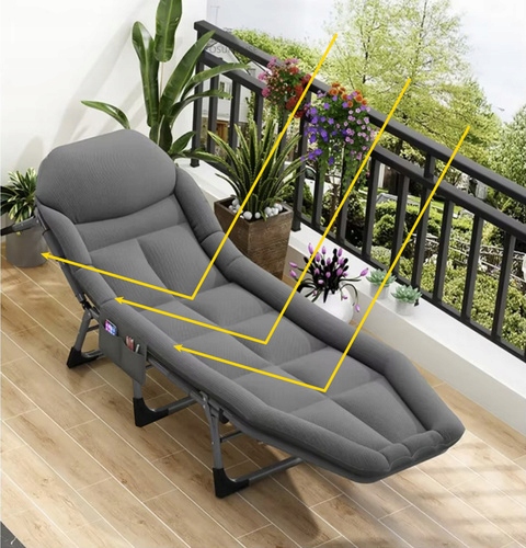 Łóżko polowe turystyczne Trizand 25380 200 cm x 65 cm szare