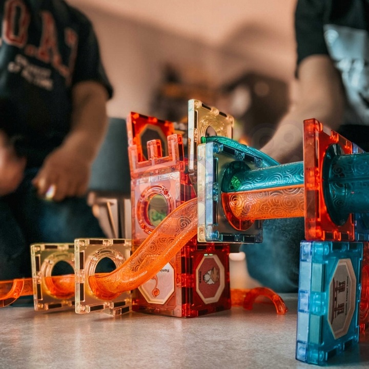 Klocki Magnetyczne Tor Kulkowy 75 el. WOOPIE