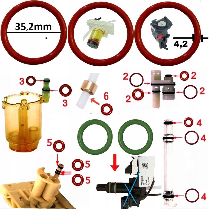 Zestaw oringów do DELONGHI DYNAMICA