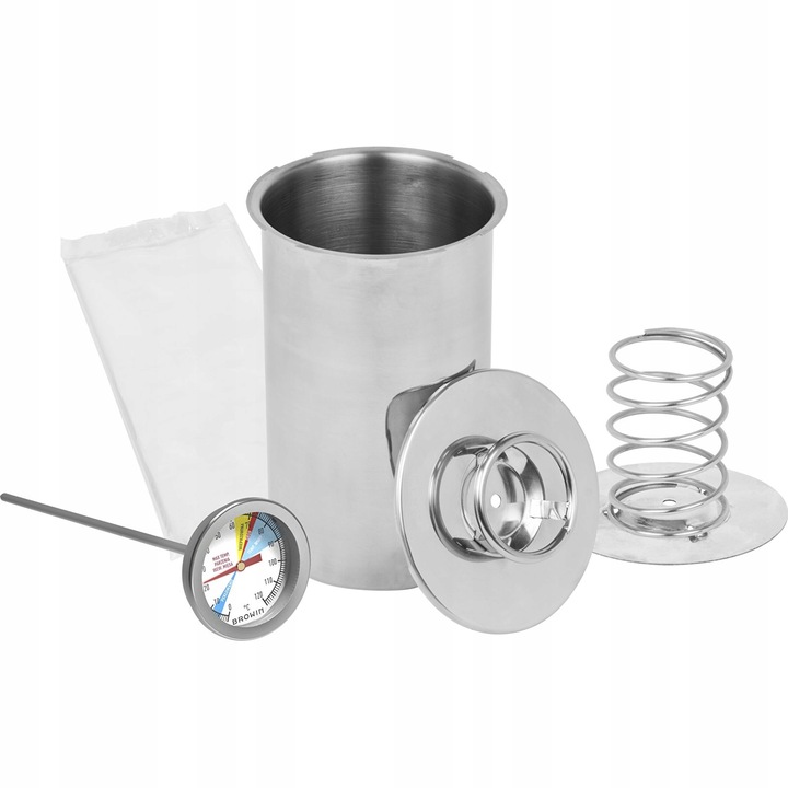 BROWIN SZYNKOWAR do WYROBU WĘDLIN na 1,5KG MIĘSA+TERMOMETR+WORECZKI ZESTAW