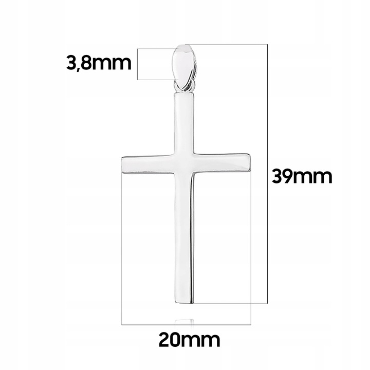 PIĘKNY MĘSKI DUŻY SREBRNY KRZYŻYK 925 RODOWANY KRZYŻ PREZENT DLA MĘŻCZYZNY