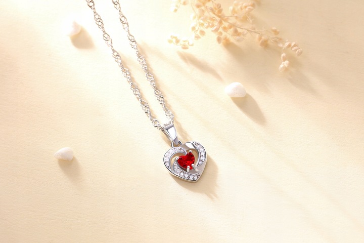 Naszyjnik srebrny 925 łańcuszek z zawieszką serce naszyjnik srebro damski