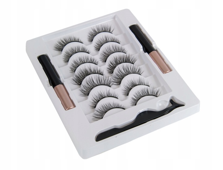 RZĘSY MAGNETYCZNE 7x DŁUGIE 2x EYELINER NATURALNE