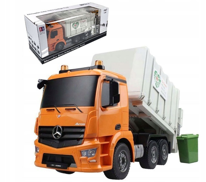ZDALNIE STEROWANY SAMOCHÓD MERCEDES ŚMIECIARKA AUTO RC PILOT LED POJAZD