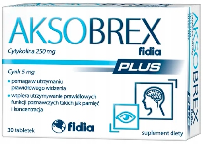 Aksobrex Fidia Plus z cytykoliną PAMIĘĆ I KONCENTRACJA 30 tab.