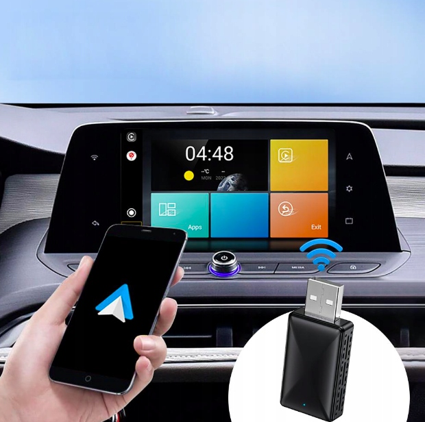 Bezprzewodowy Adapter Mini USB CarPlay do iPhone iOS ANDROID AUTO