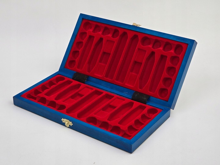 TURKUSOWE Szachy drewniane Królewskie 31x31 we wkładce PRODUCENT