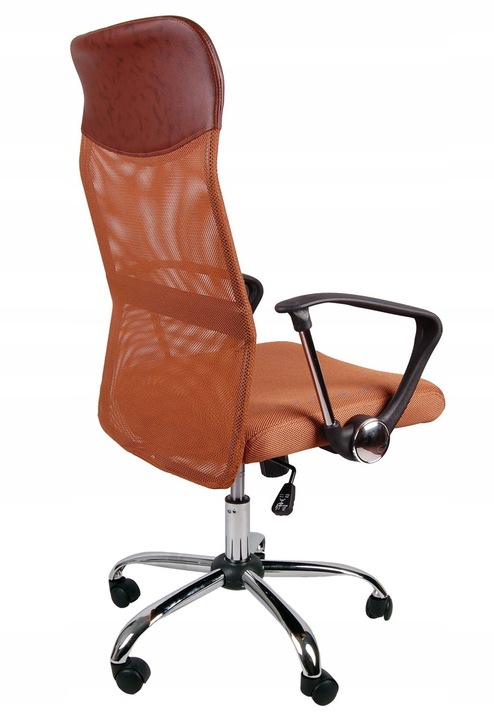 Fotel BIUROWY przewiewny obrotowy GIOSEDIO brązowy