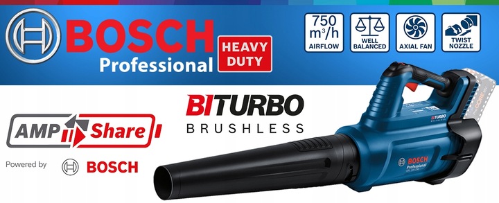DMUCHAWA DO LIŚCI Bosch AKUMULATOROWA GBL 18V-750 MOCNA BiTurbo !