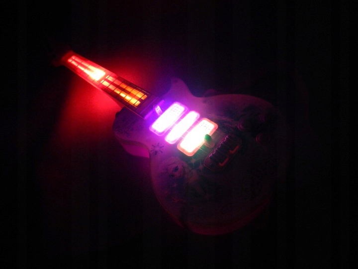 GITARA na baterie ELEKTRYCZNA dla dzieci EFEKT melodie STRUNY