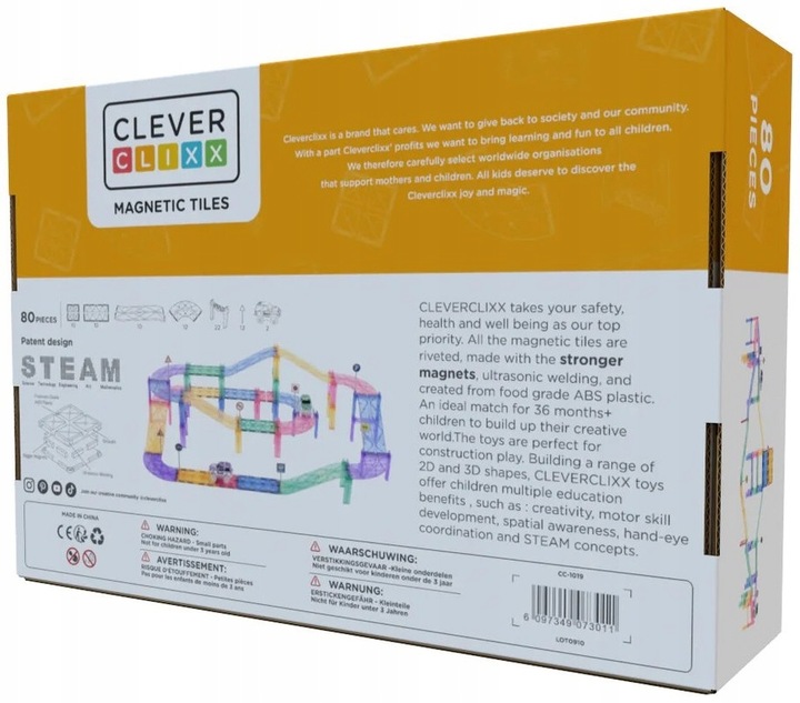 CLEVERCLIXX KLOCKI MAGNETYCZNE TOR WYŚCIGOWY LARGE RACE TRACK 80 EL.