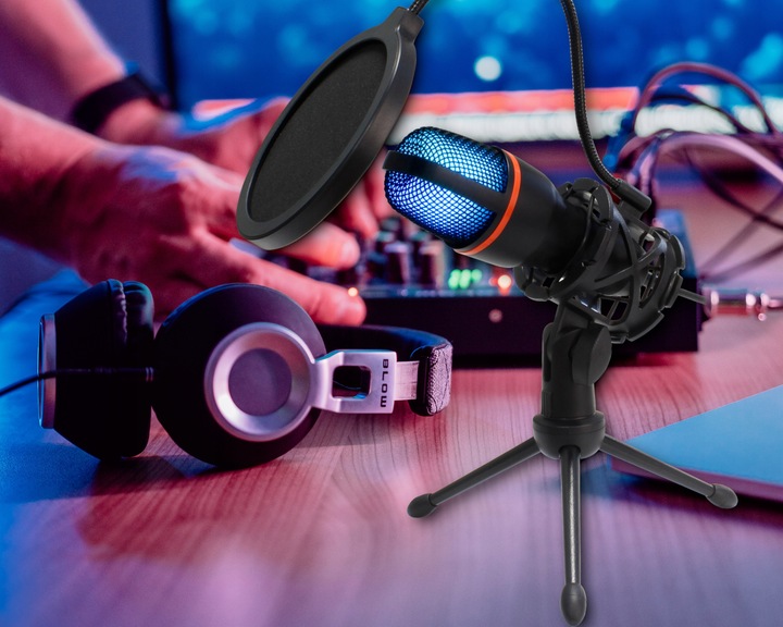 MIKROFON DO KOMPUTERA POJEMNOŚCIOWY GAMINGOWY STUDYJNY KARAOKE FILTR USB