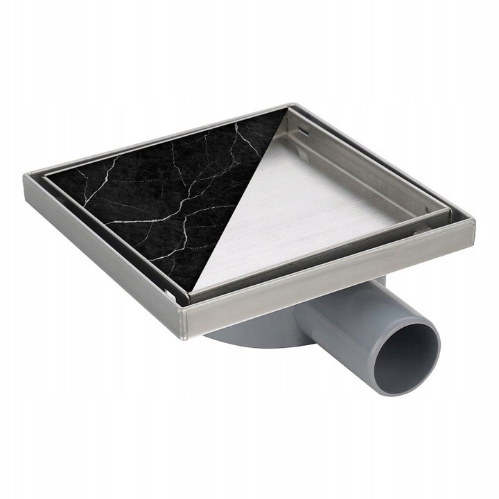 ODPŁYW LINIOWY KWADRATOWY 15x15 CM INOX OBROTOWY NISKI SYFON 360 DL07 FIX