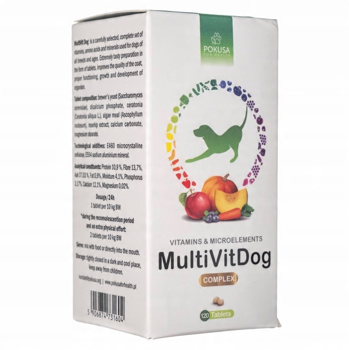 Multivit Witaminy Minerały dla Psa Pokusa 120 tab