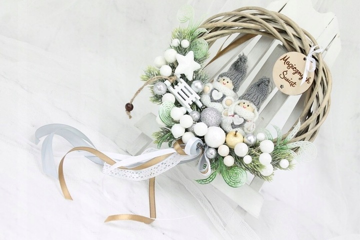 Wianek świąteczny wieniec stroik na drzwi ozdoba
