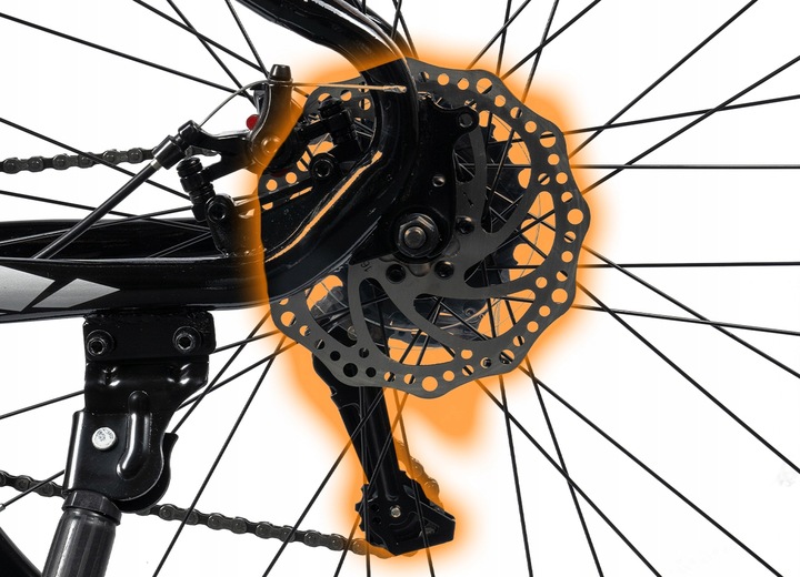 ROWER GÓRSKI MTB MANETKI 21 BIEGÓW 2 TARCZE RAMA 15" KOŁA 26" NÓŻKA