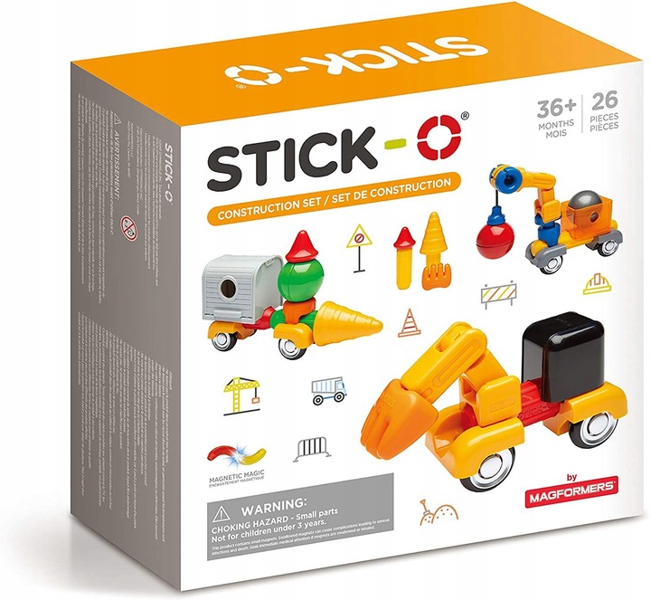 MAGFORMERS KLOCKI MAGNETYCZNE STICK-O ZESTAW KONST