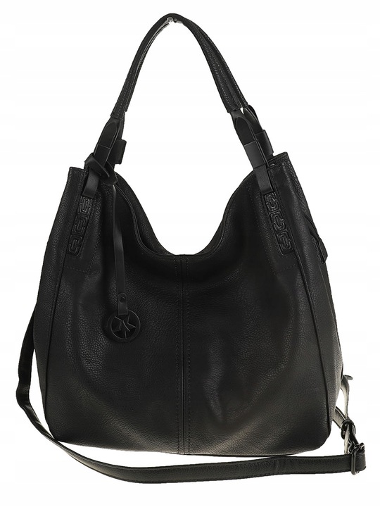 Tommasini Torebka Damska Listonoszka Duża Torba Shopper Worek 2692 Czarna