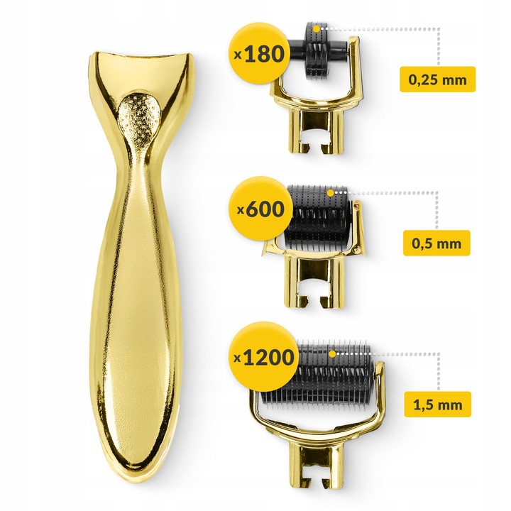 ROLLER DO MEZOTERAPII MIKROIGŁOWEJ DERMA WYMIENNE KOŃCÓWKI FACE ROLLER 3w1