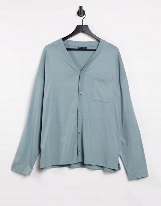 KOSZULKA NA GUZIKI OVERSIZE NIEBIESKA M A05