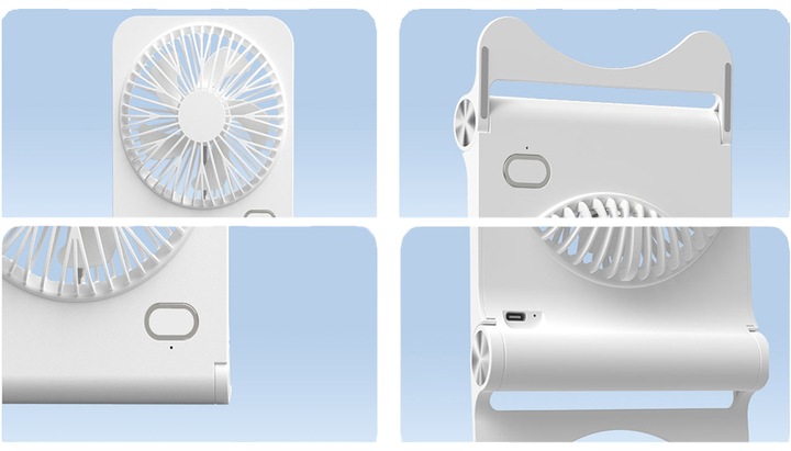 Wiatrak Wentylator Biurkowy Mini Wentylator Biurkowy USB 3 Prędkości Biały