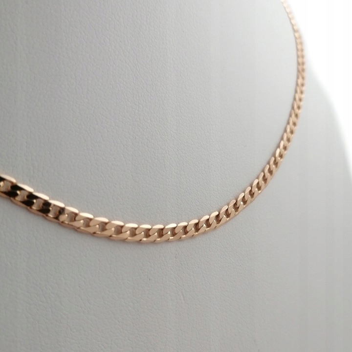 ŁAŃCUSZEK ZŁOTY DAMSKI PANCERKA 50cm/3mm STAL CHIRURGICZNA PREZENT DLA NIEJ