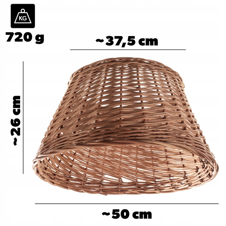 OSŁONA NA STOJAK CHOINKOWY WIKLINOWA 50 cm OSŁONKA POD CHOINKĘ KOSZ BOHO