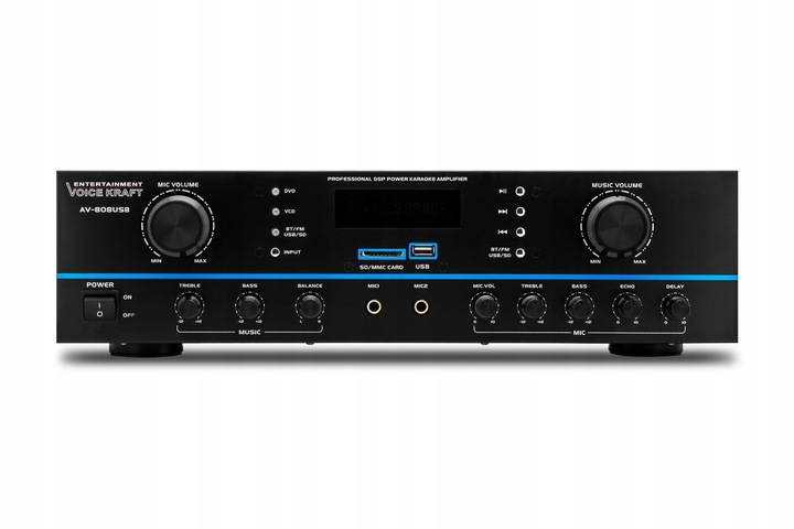 KOLUMNY ESTRADOWE 800W WZMACNIACZ BT USB 5 KANAŁÓW